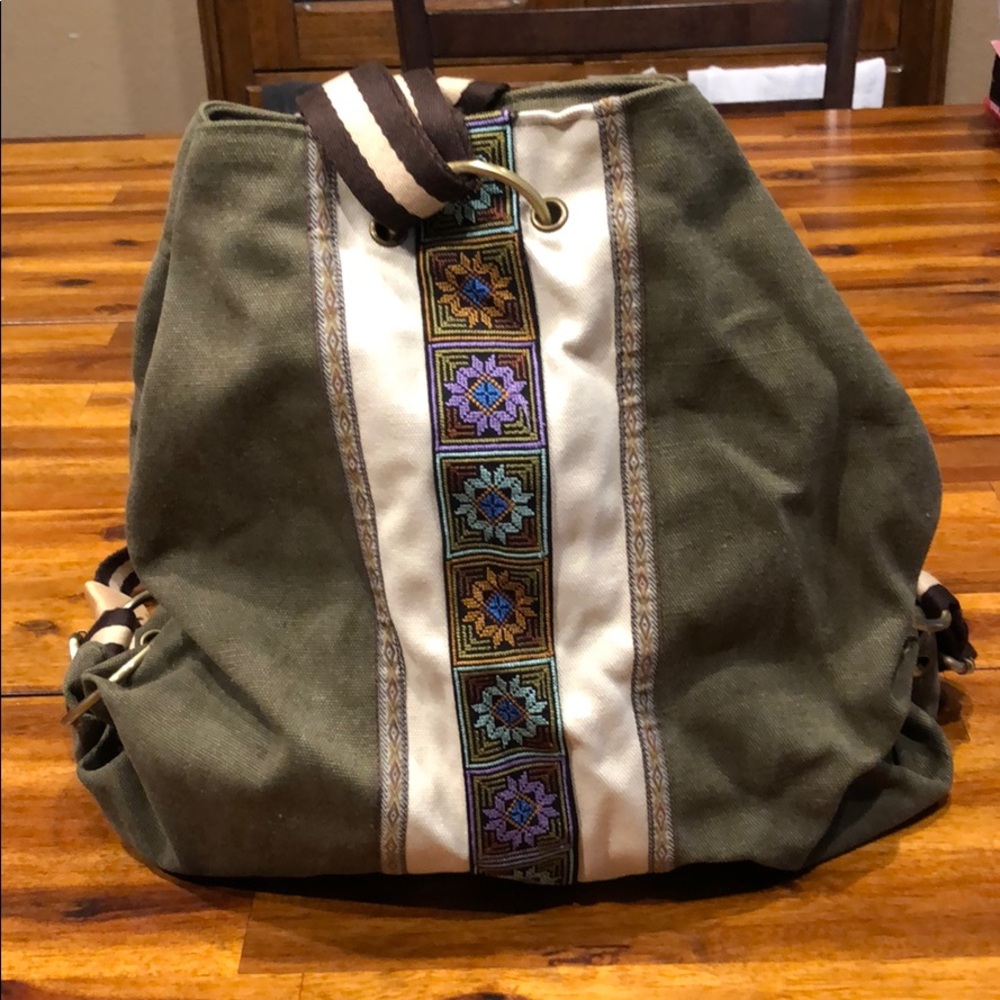 Canvas hobo backpack